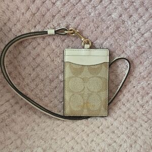 Coach Gold and Cream Key & Card Holder